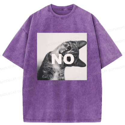 Baddiecat NO Cat Meme Washed T-shirt
