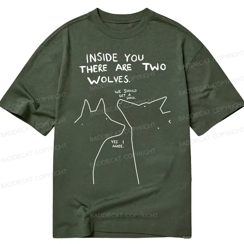 Baddiecat Inside You There Two Wolves Classic T-shirt