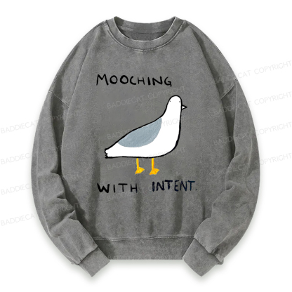 Baddiecat Mooching With Intent Pigeon Washed Sweatshirt