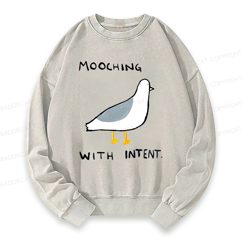 Baddiecat Mooching With Intent Pigeon Washed Sweatshirt