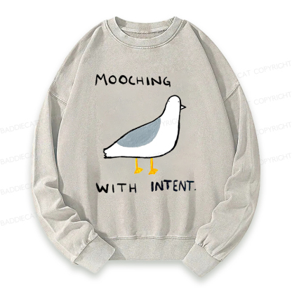 Baddiecat Mooching With Intent Pigeon Washed Sweatshirt