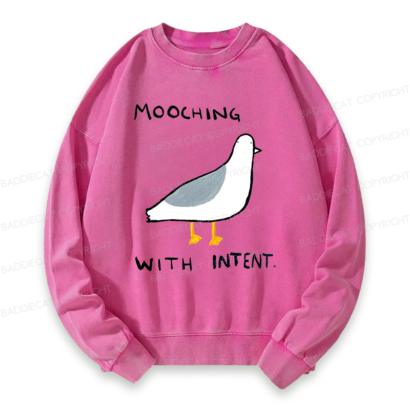 Baddiecat Mooching With Intent Pigeon Washed Sweatshirt