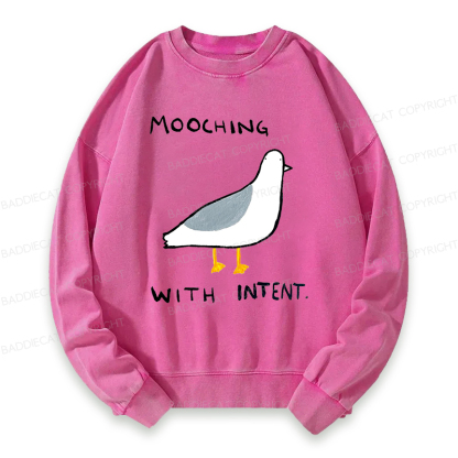 Baddiecat Mooching With Intent Pigeon Washed Sweatshirt