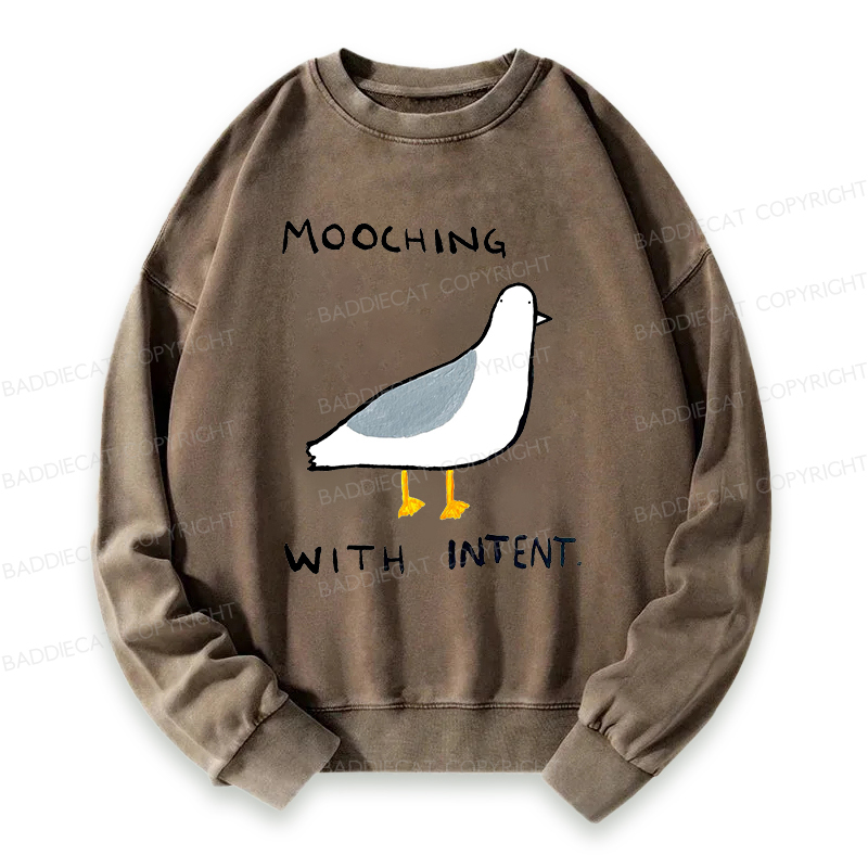 Baddiecat Mooching With Intent Pigeon Washed Sweatshirt