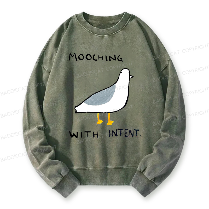 Baddiecat Mooching With Intent Pigeon Washed Sweatshirt