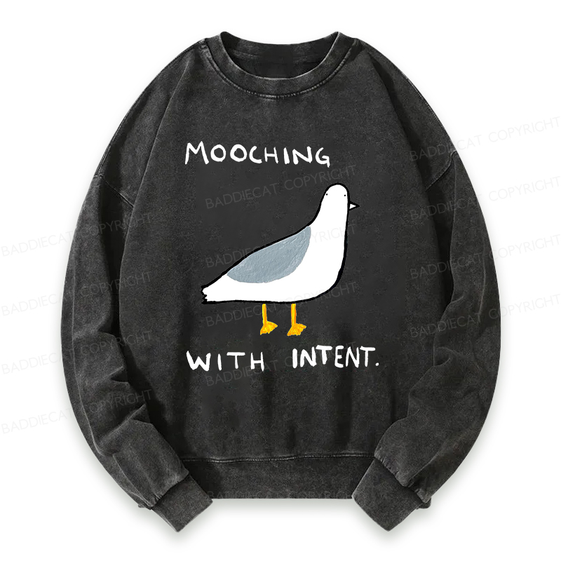 Baddiecat Mooching With Intent Pigeon Washed Sweatshirt