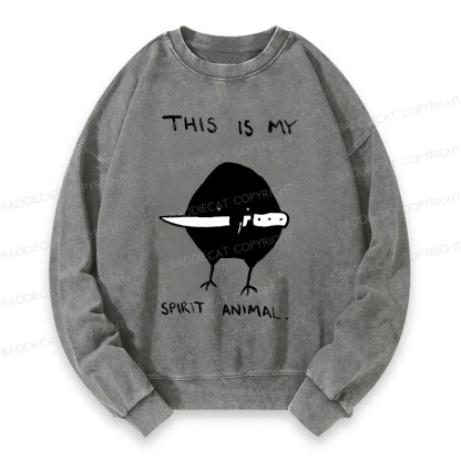 Baddiecat This Is My Spirit Animal Washed Sweatshirt