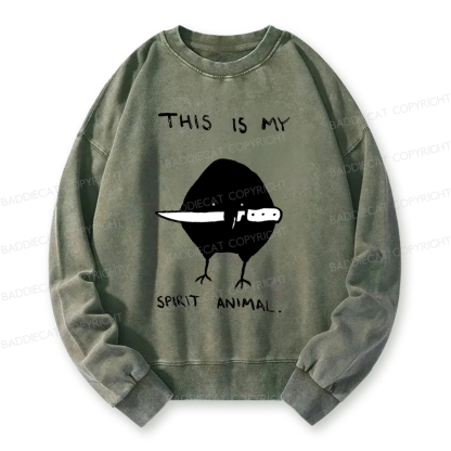 Baddiecat This Is My Spirit Animal Washed Sweatshirt