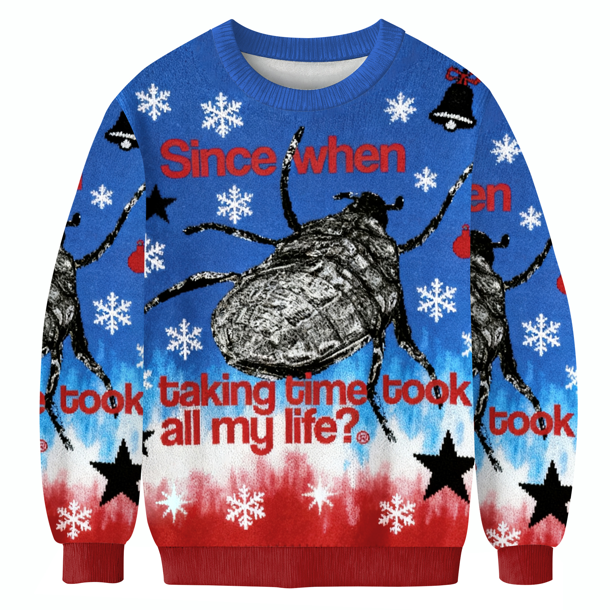 Beetle With 'Since When Taking Time Took All My Life?' Christmas Ugly Sweatshirt