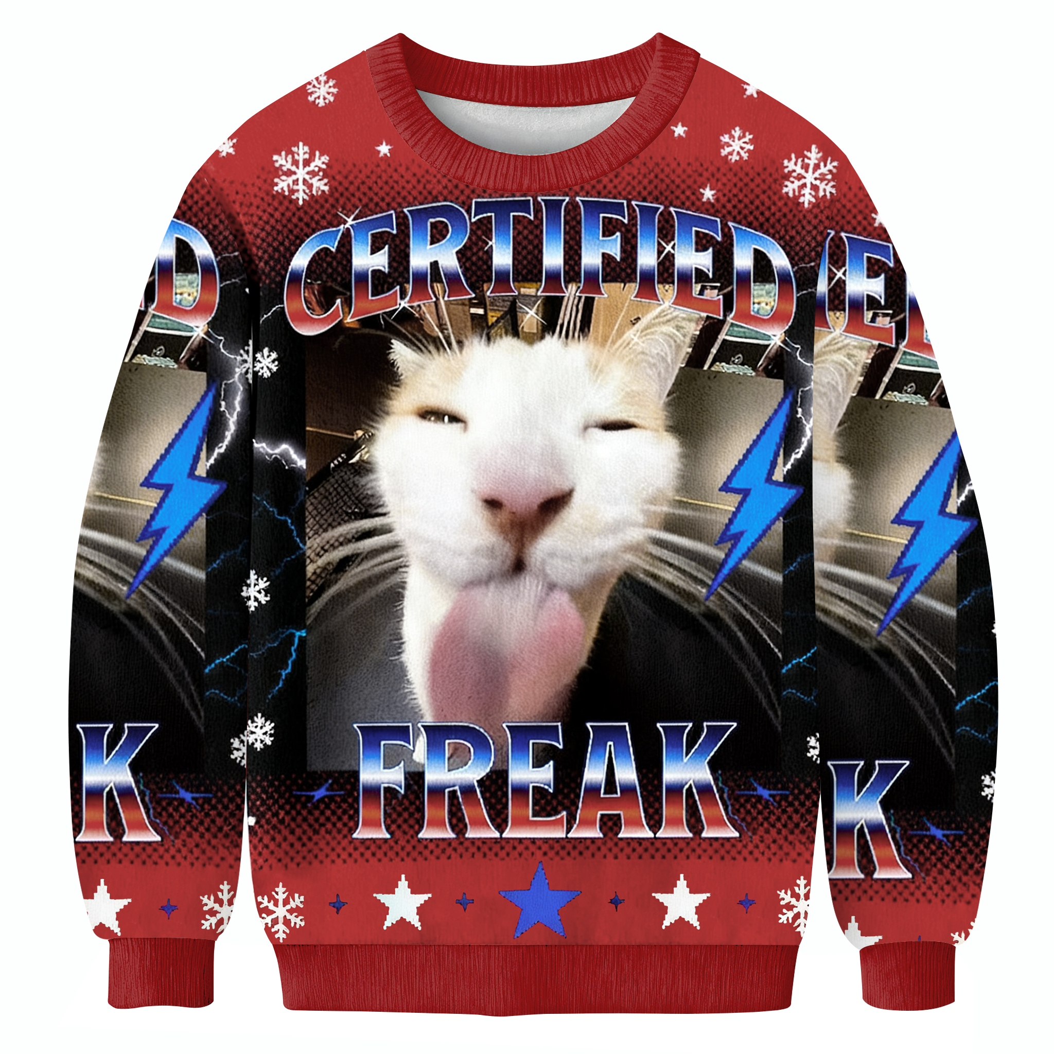 Certified Freak Funny Cat Meme Ugly Sweatshirt