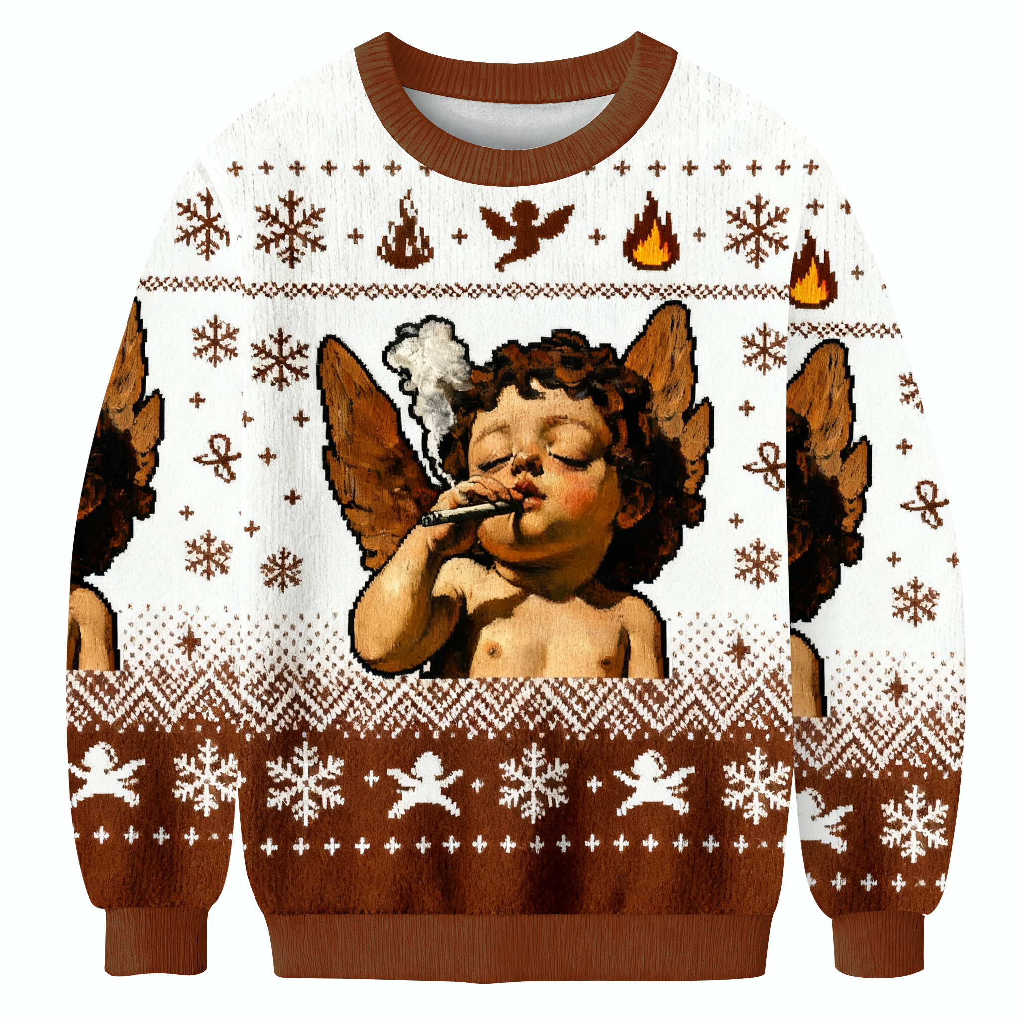 Funny Cherub Smoking A Cigarette Ugly Sweatshirt