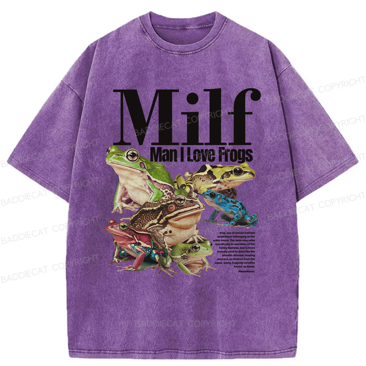 Baddiecat MILF Man I Love Frogs Washed T-shirt