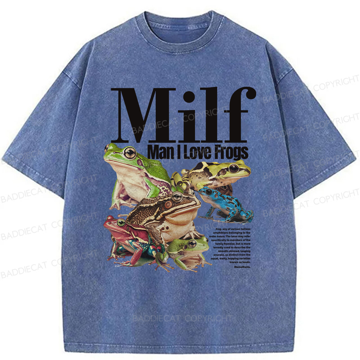Baddiecat MILF Man I Love Frogs Washed T-shirt