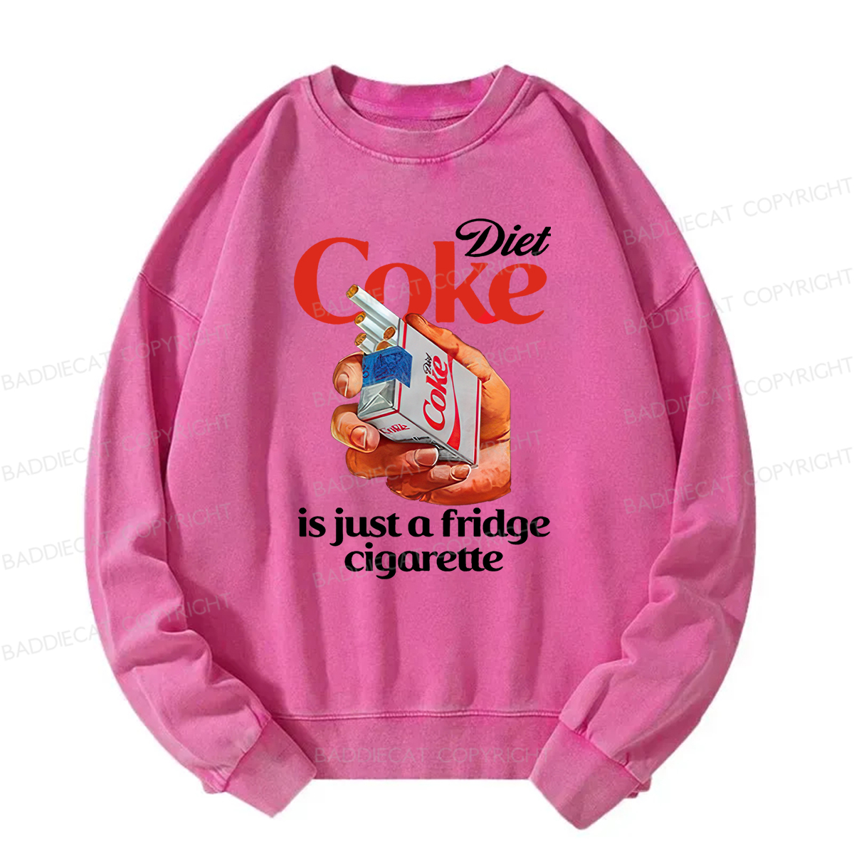 Baddiecat Diet Coke Is Just A Fridge Cigarette Washed Sweatshirt