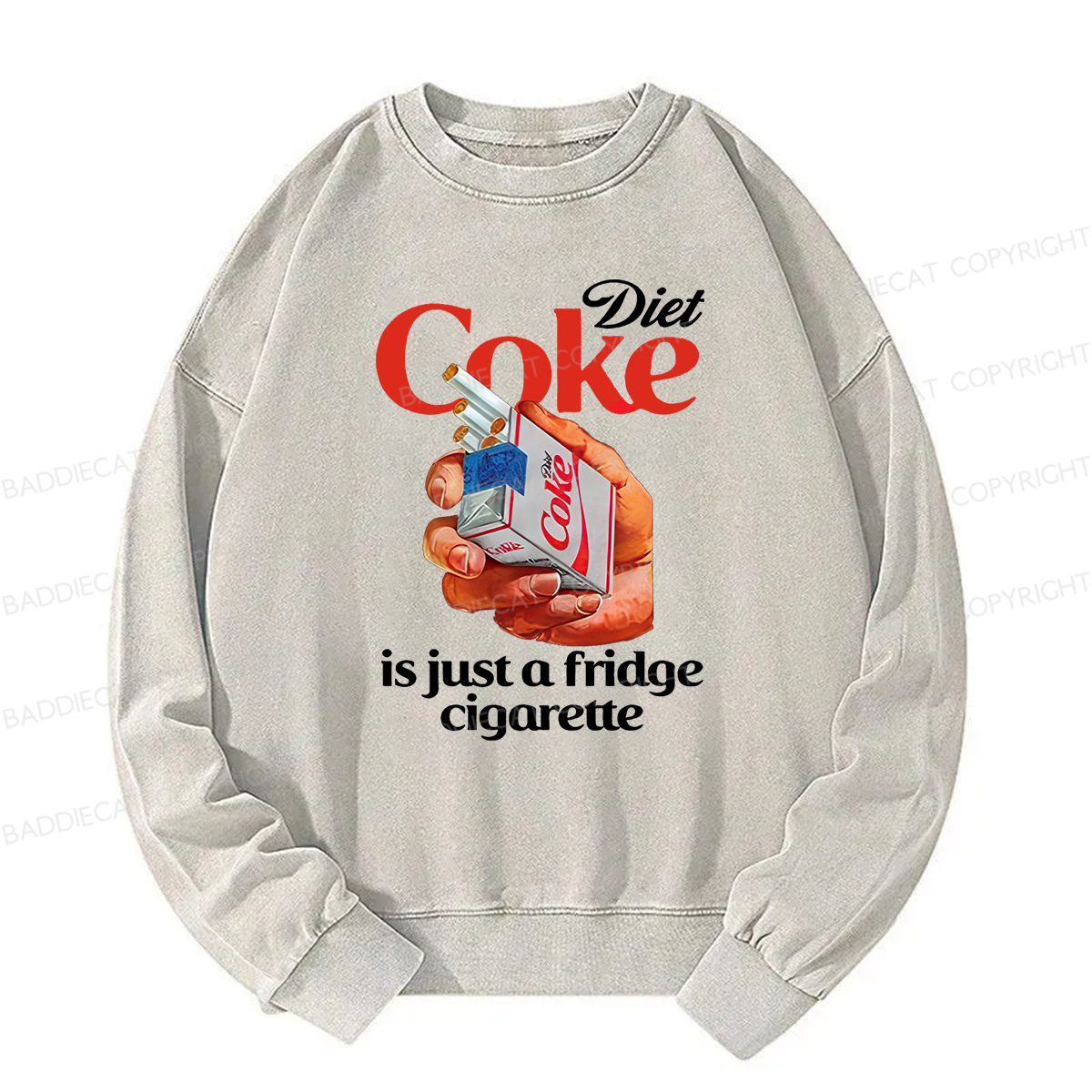 Baddiecat Diet Coke Is Just A Fridge Cigarette Washed Sweatshirt