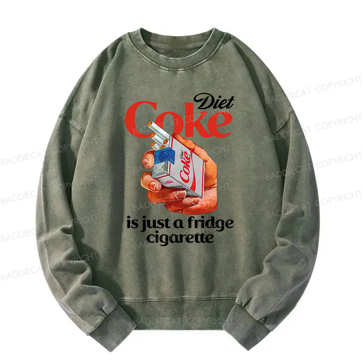 Baddiecat Diet Coke Is Just A Fridge Cigarette Washed Sweatshirt
