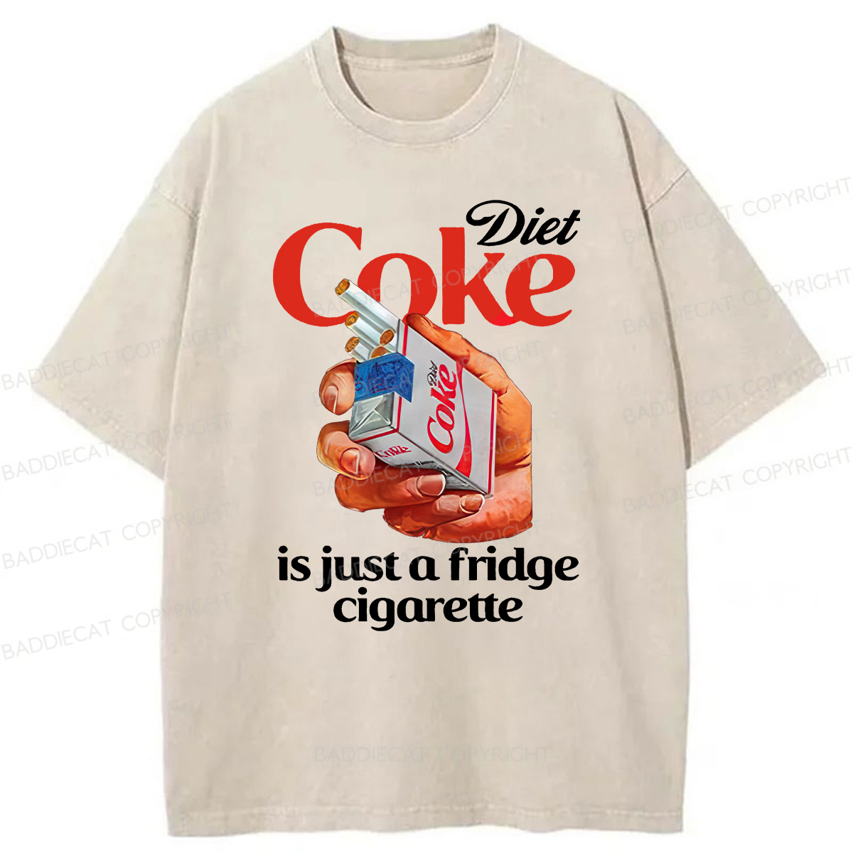 Baddiecat Diet Coke Is Just A Fridge Cigarette Washed T-shirt
