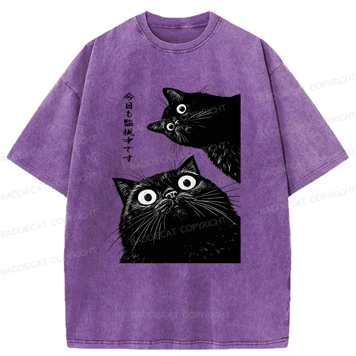 Baddiecat Under Surveillance By Black Cats Today Washed T-shirt