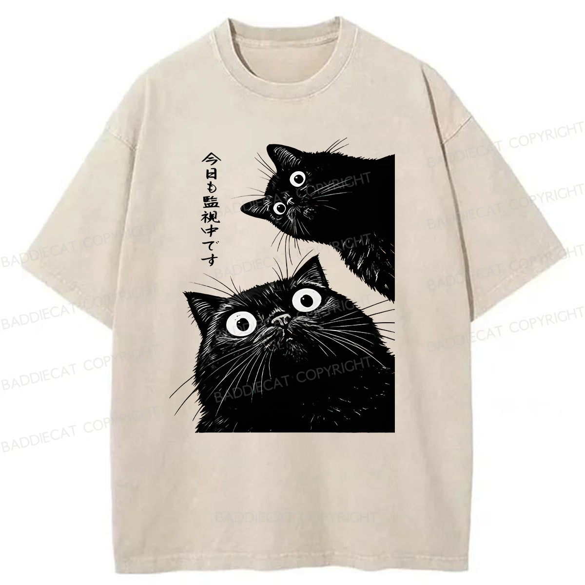 Baddiecat Under Surveillance By Black Cats Today Washed T-shirt