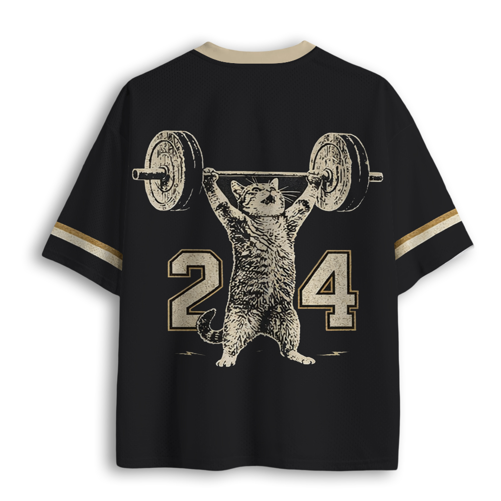 Baddiecat Funny Cat Gym Mesh Jersey