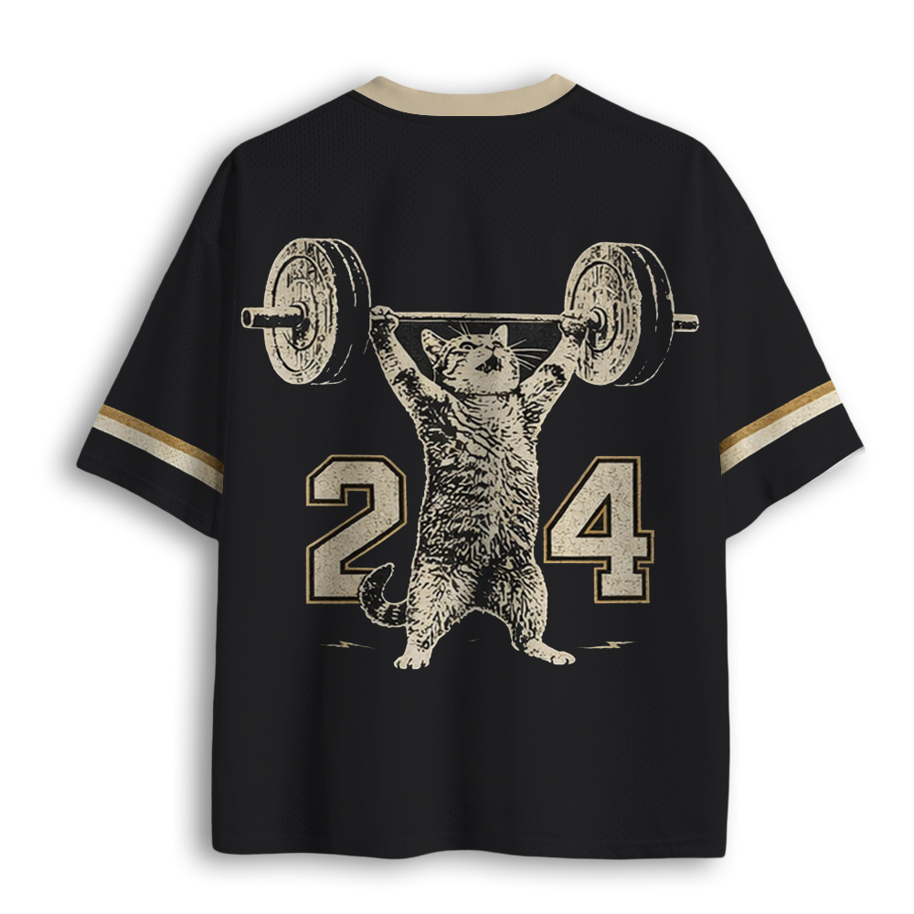 Baddiecat Funny Cat Gym Mesh Jersey