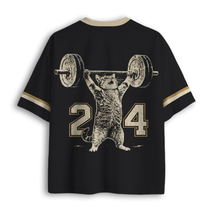 Baddiecat Funny Cat Gym Mesh Jersey