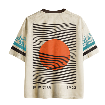 Baddiecat Japanese Minimalist Art Sun Mesh Jersey