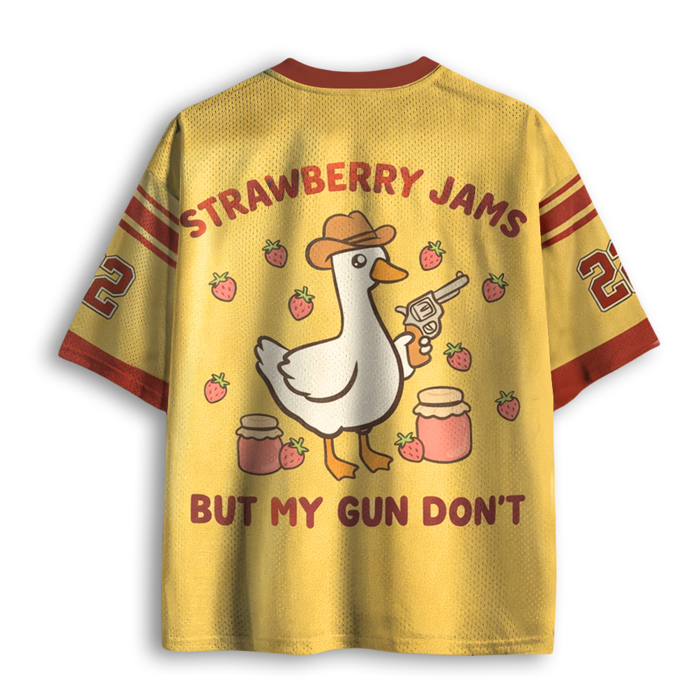 Baddiecat Strawberry Jams But My Gun Don't Mesh Jersey