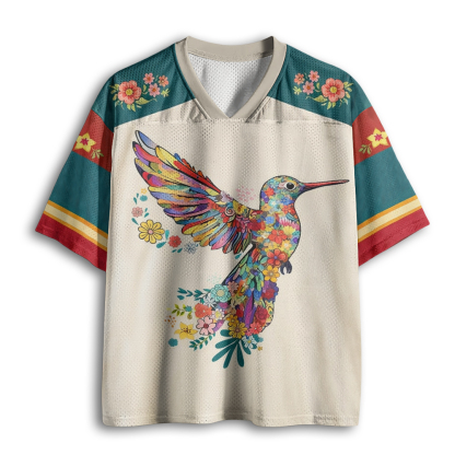 Baddiecat Floral Hummingbird Mesh Jersey