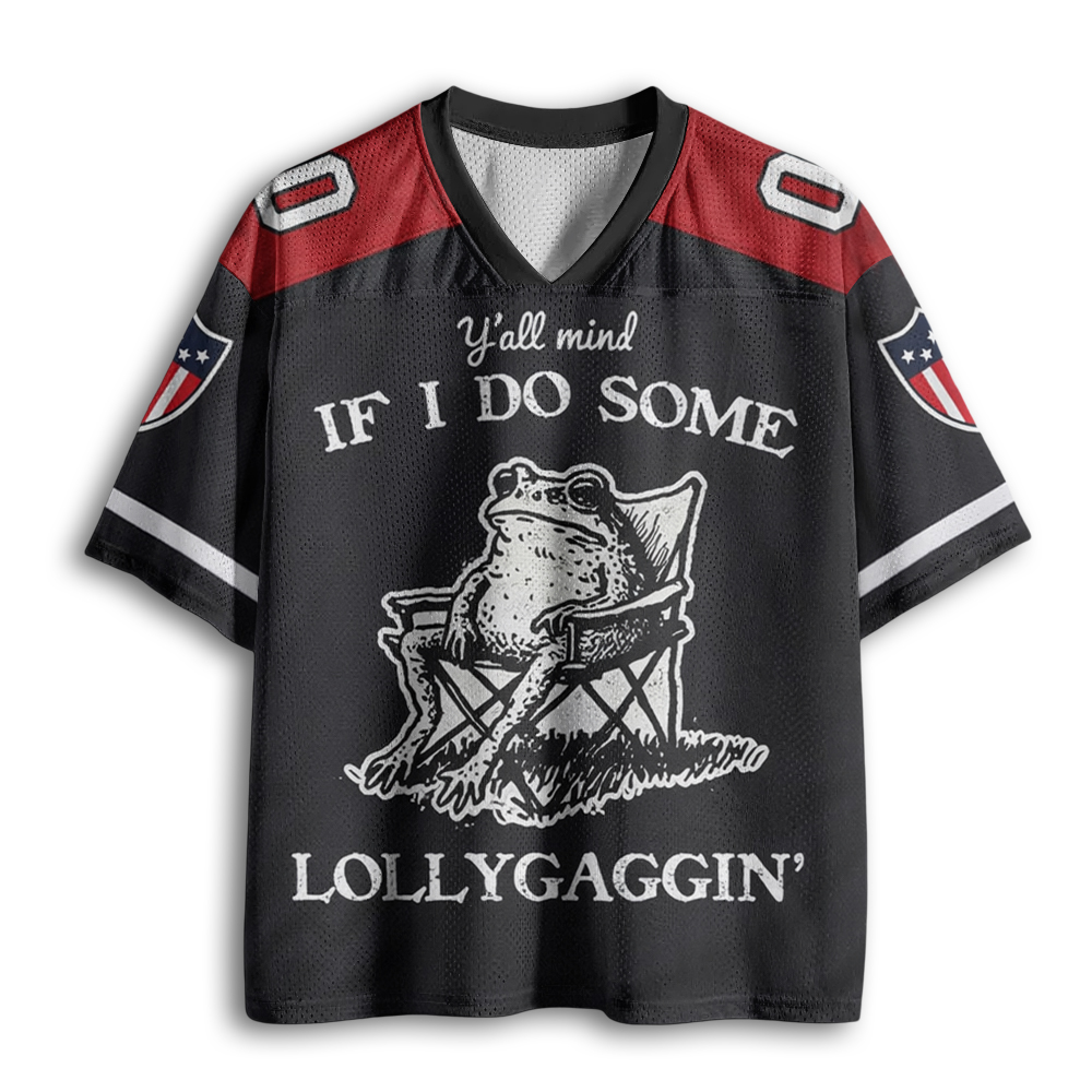 Baddiecat Funny Frog Lollygagging Mesh Jersey