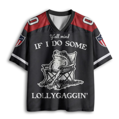 Baddiecat Funny Frog Lollygagging Mesh Jersey