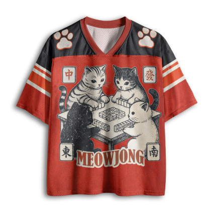 Baddiecat Meowjong Cats Mesh Jersey