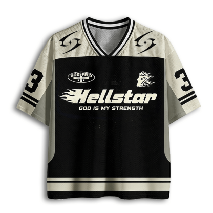 Baddiecat 1pc Flame And Star Christian Faith Mesh Jersey