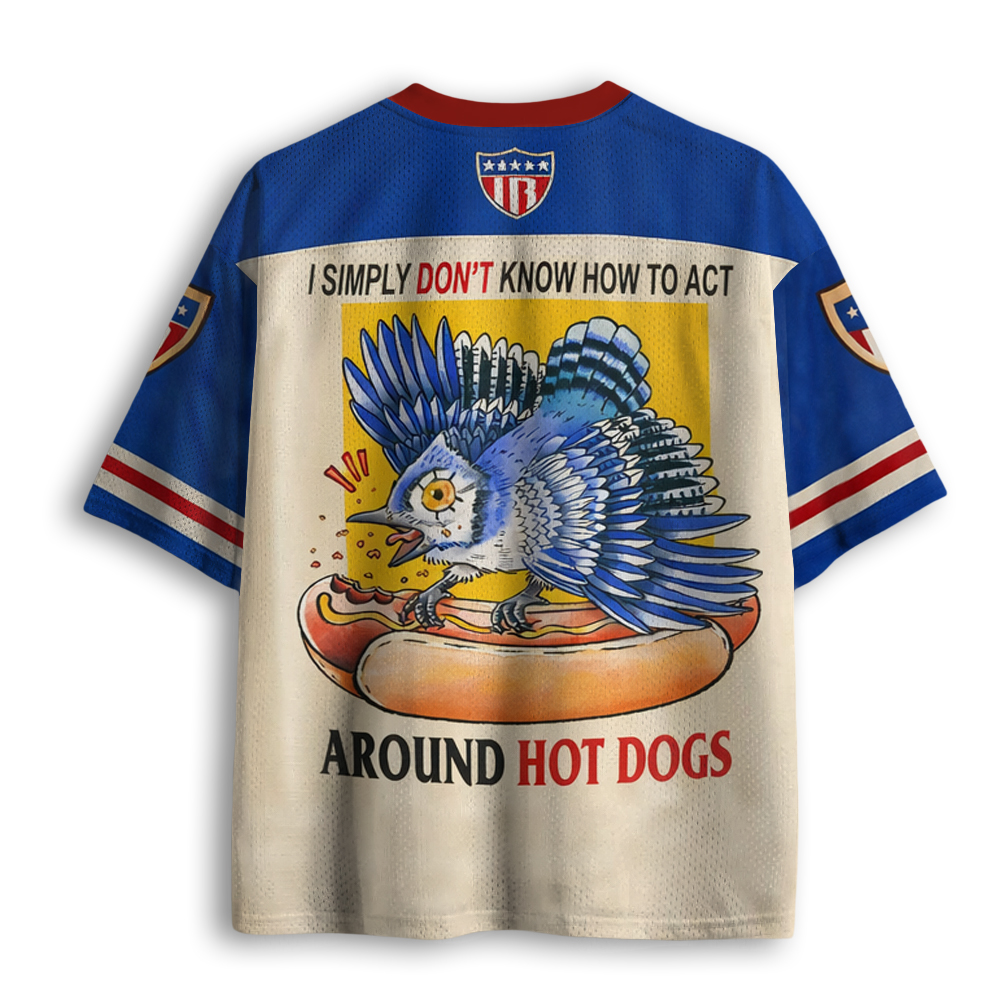 Baddiecat How To Act Around Hot Dogs Mesh Jersey
