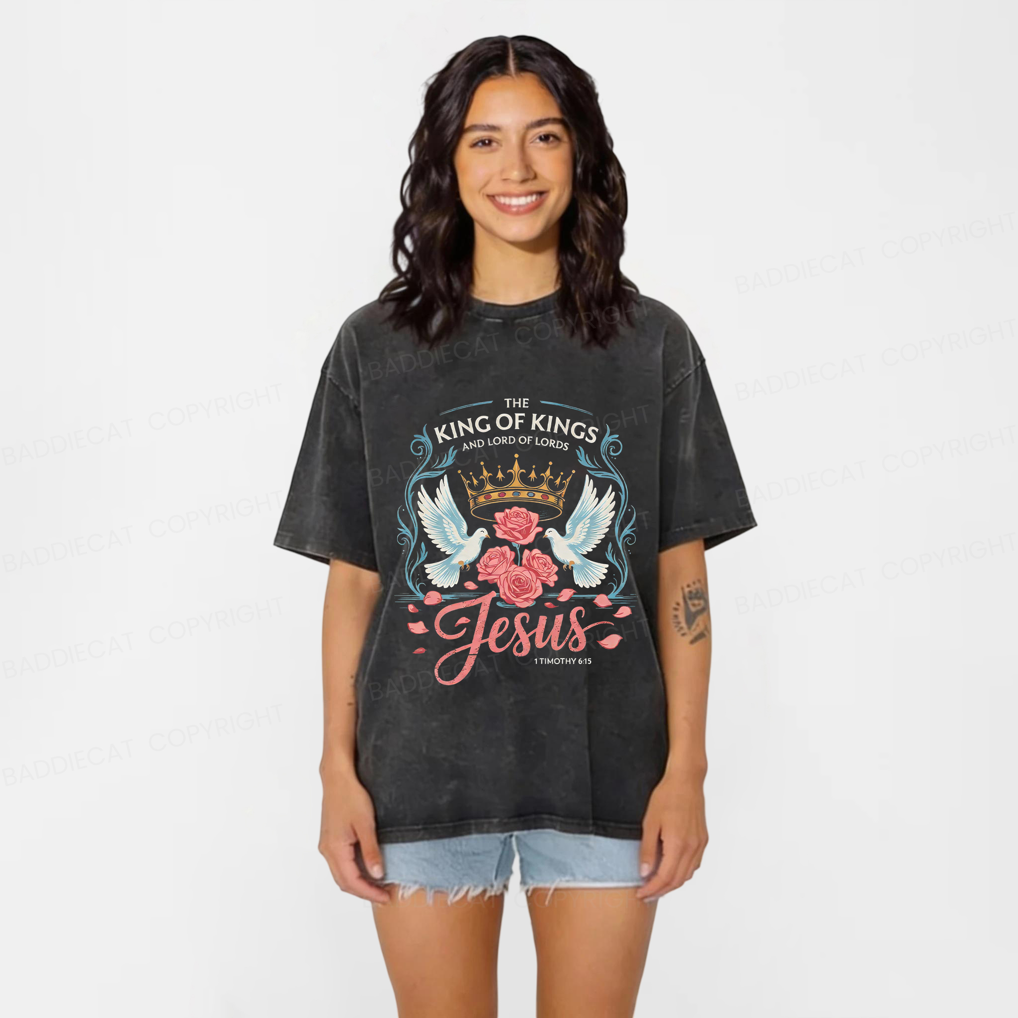 Baddiecat Jesus Washed T-shirt