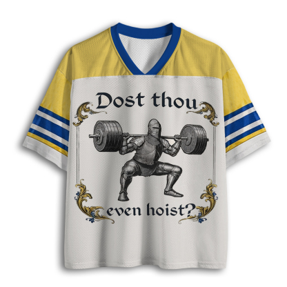 Baddiecat Funny Gym Dost Thou Even Hoist Mesh Jersey