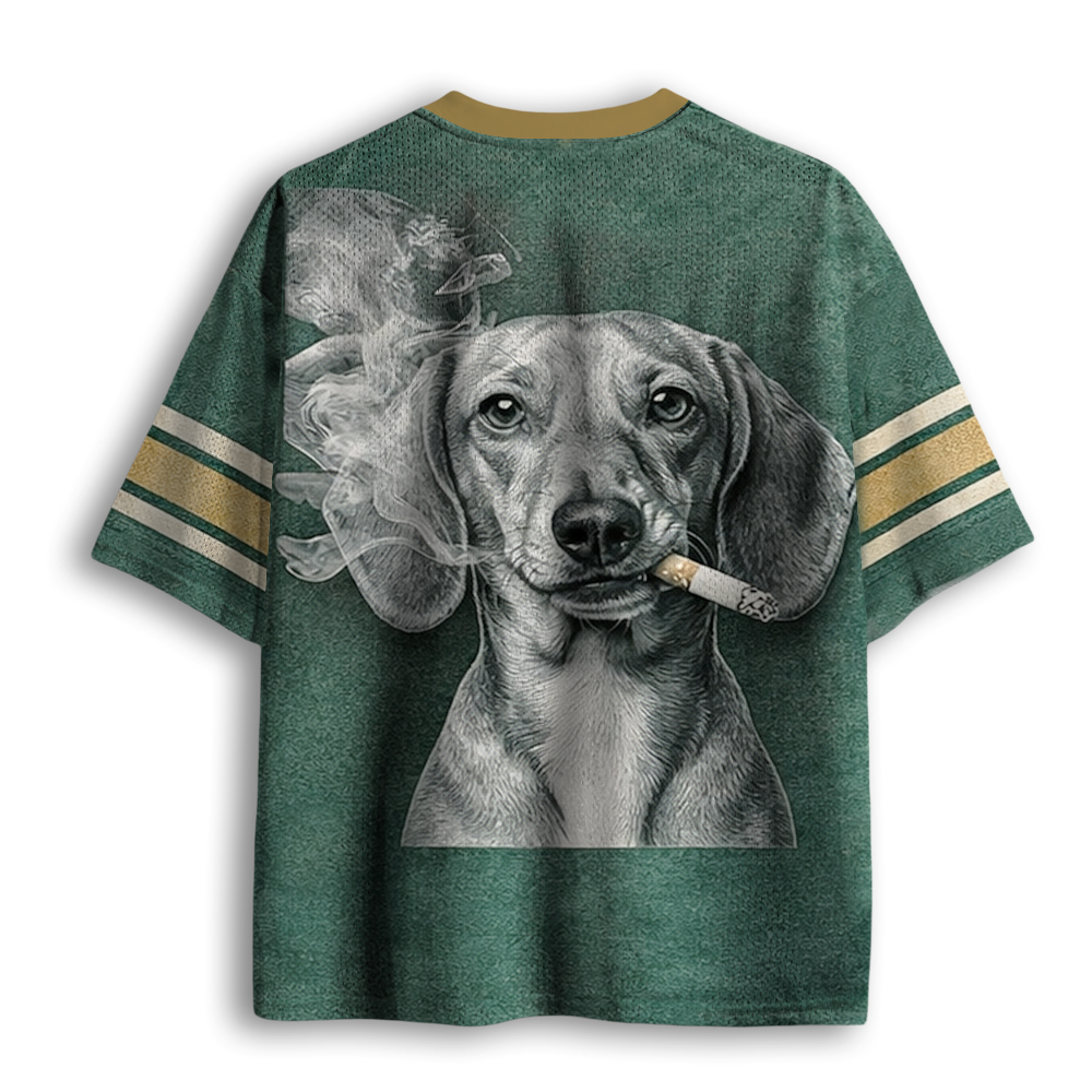 Baddiecat Smoking Dachshund Mesh Jersey