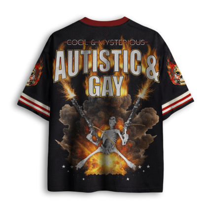 Baddiecat Autistic And Gay Skeleton Explosion Mesh Jersey