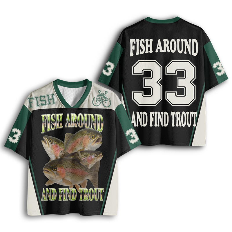 Baddiecat Fish Around And Find Trout Mesh Jersey