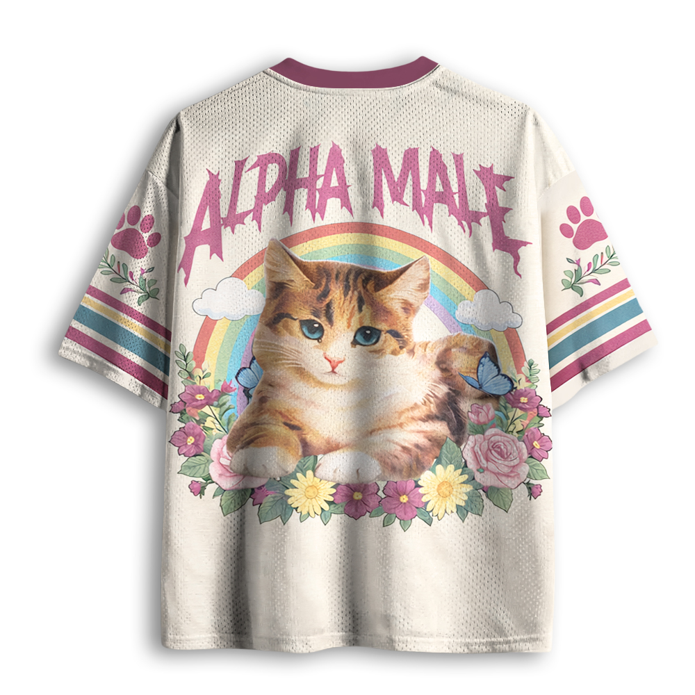 Baddiecat Alpha Male Funny Kitten Mesh Jersey