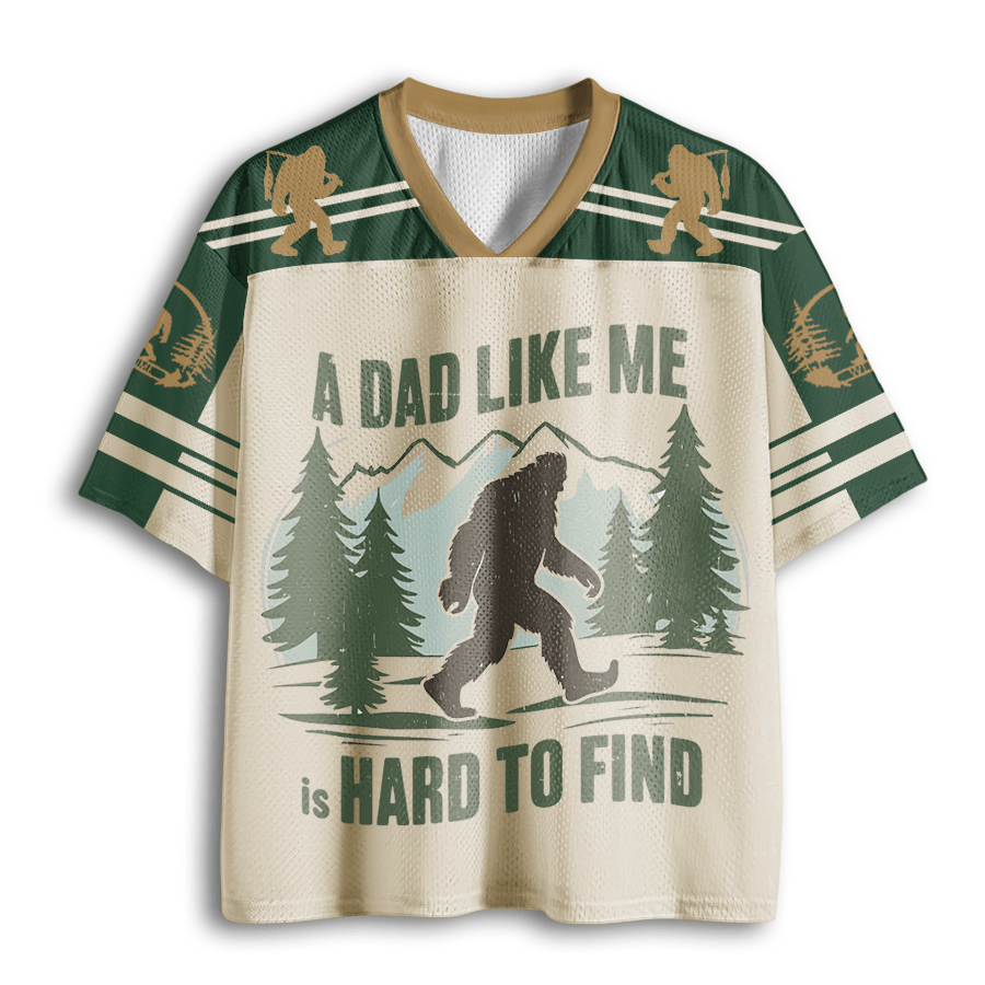 Baddiecat Retro Funny Bigfoot Dad A Dad Like Me Is Hard To Find Mesh Jersey