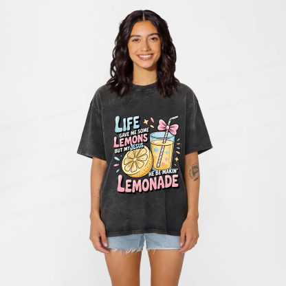 Baddiecat Jesus Lemonade Washed T-shirt