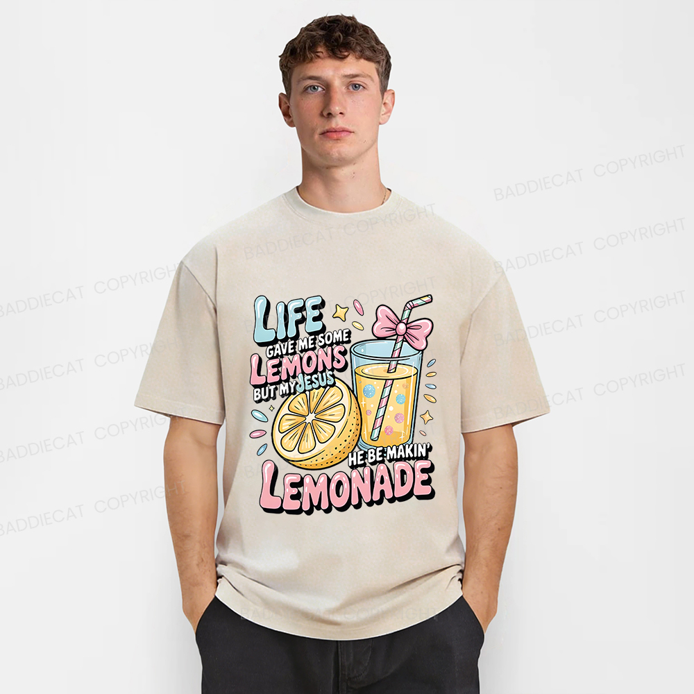 Baddiecat Jesus Lemonade Washed T-shirt