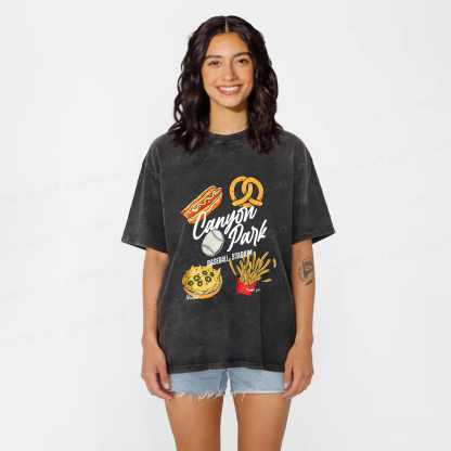 Baddiecat Stadium Snacks Washed T-shirt