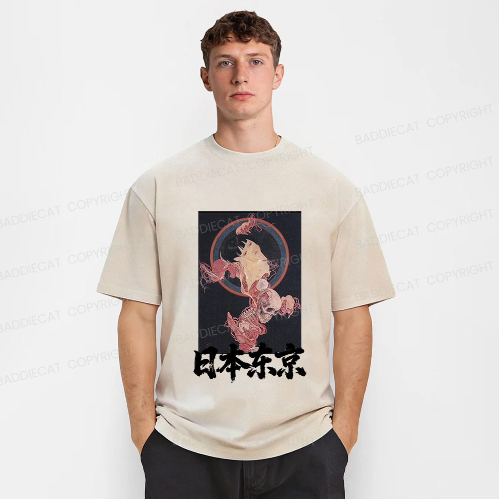 Baddiecat Japanese-style Tokyo Washed T-shirt