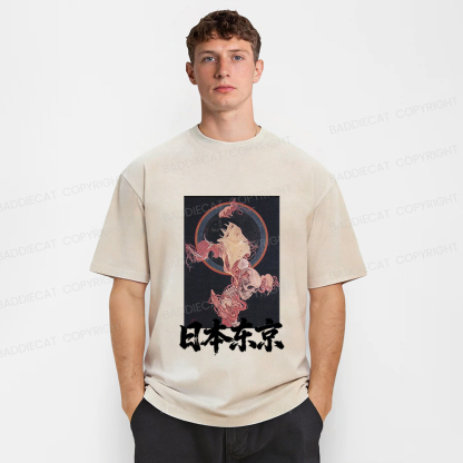 Baddiecat Japanese-style Tokyo Washed T-shirt