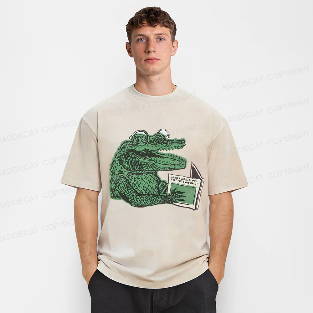 Baddiecat Mastering The Art Of Sunbathing Washed T-shirt