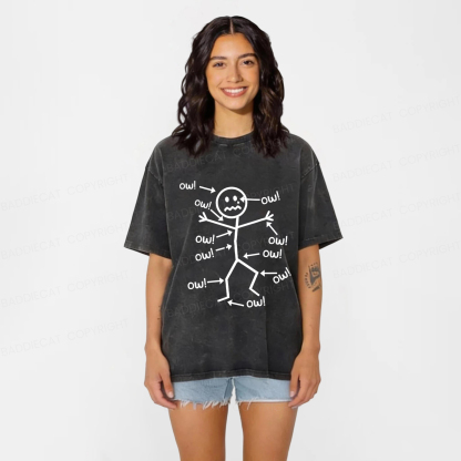 Baddiecat Funny Chronic Pain Awareness Washed T-shirt
