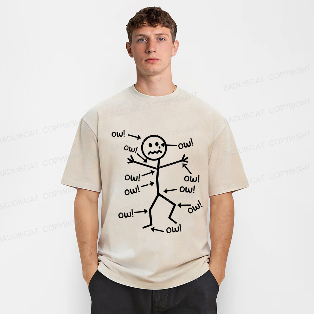 Baddiecat Funny Chronic Pain Awareness Washed T-shirt