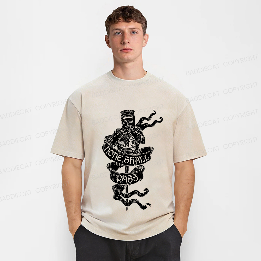Baddiecat None Shall Pass Washed T-shirt